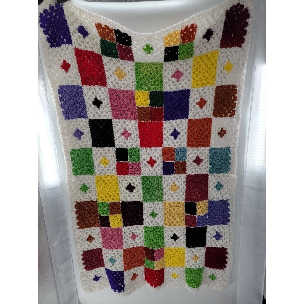 Handmade Crochet Granny Square Quilt